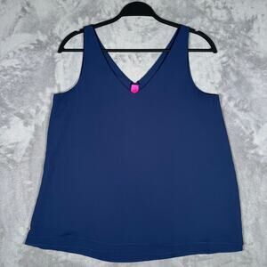 Lilly Pulitzer Florin Reversible Sleeveless V-Neck Top Blue Size Small
